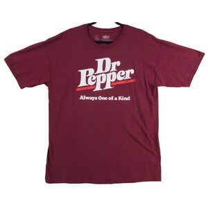 Dr Pepper Graphic T-Shirt Mens XL Maroon Always One of a Kind Cotton Tee
